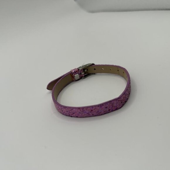 Faux Leather Adjustable Bracelet in Shimmery Lavender - Picture 1 of 6